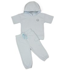 J33835: Baby Boys Waffle Fabric Hooded Top & Jog Pant Outfit  (1-2 Years)